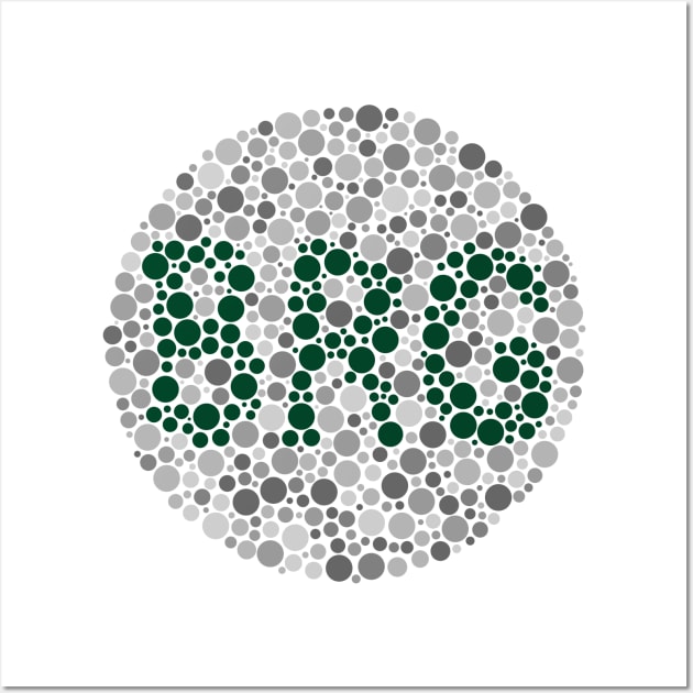 Ishihara automotive eye test for British Racing Green (grey) Wall Art by 710Designs